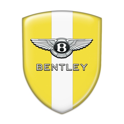 Bentley Emblem Badge Logo Yellow with White Ribbon Design Classic Logo 