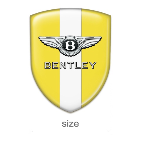 Bentley Emblem Badge Logo Yellow with White Ribbon Design Classic Logo 