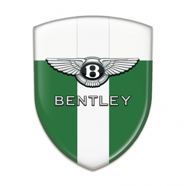 Bentley Logo Emblem Green White Print with White Ribbon Design 