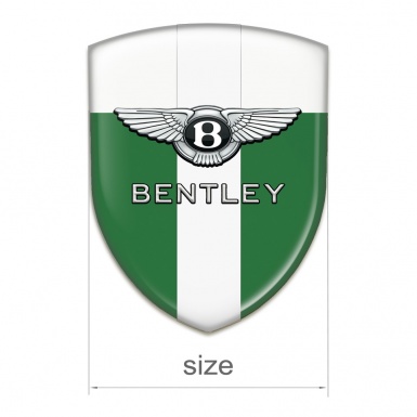 Bentley Logo Emblem Green White Print with White Ribbon Design 