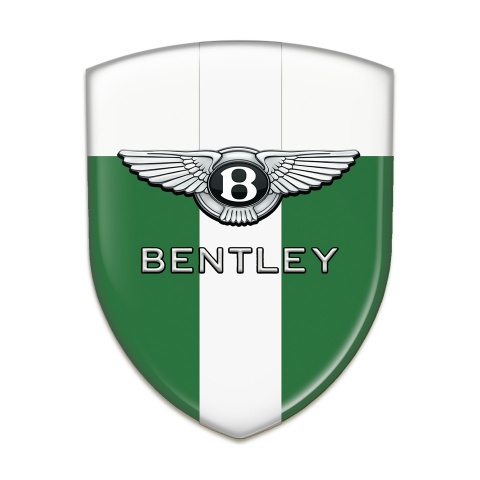 Bentley Logo Emblem Green White Print with White Ribbon Design 
