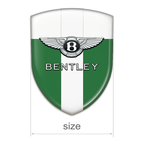 Bentley Logo Emblem Green White Print with White Ribbon Design 