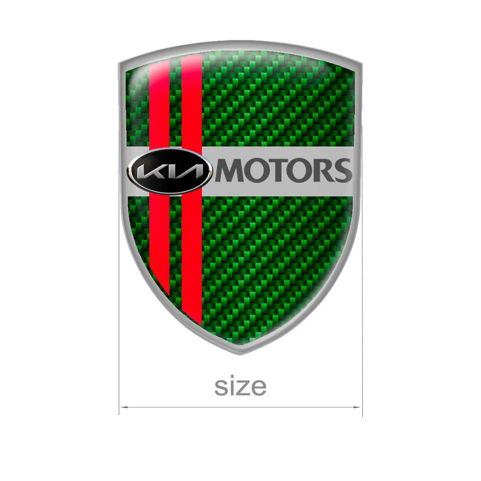 Kia Shield Silicone Emblem Green Carbon Motors | Domed Emblems ...