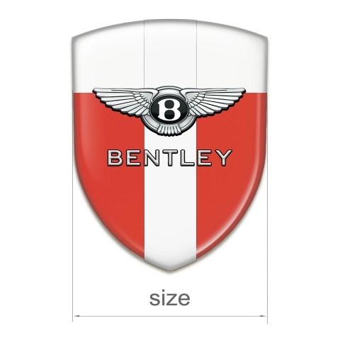 Bentley Tuning Emblem Red White with White Ribbon Design 