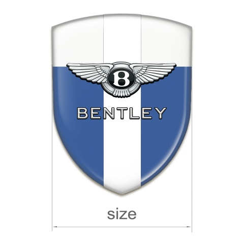 Bentley Self Adhesive Emblem Logo Blue White Base with White Ribbon Design 