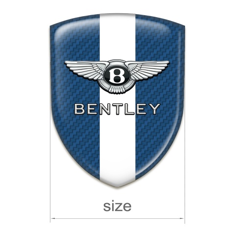 Bentley Silicone Emblem Navy Blue carbon with White Ribbon Design 