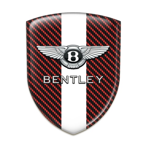 Bentley Car Accessories Badge Red Carbon with White Band Edition 