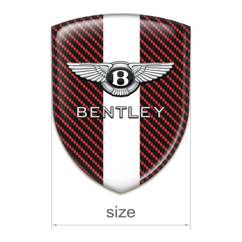 Bentley Car Accessories Badge Red Carbon with White Band Edition 