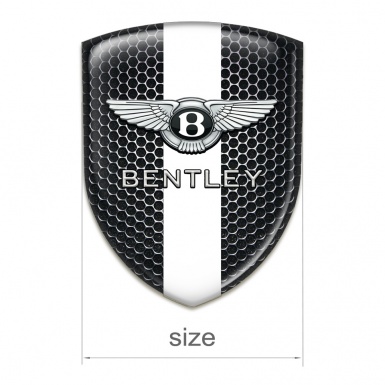 Bentley Self Adhesive Car logo Emblem Perforated Steel with White band Edition 