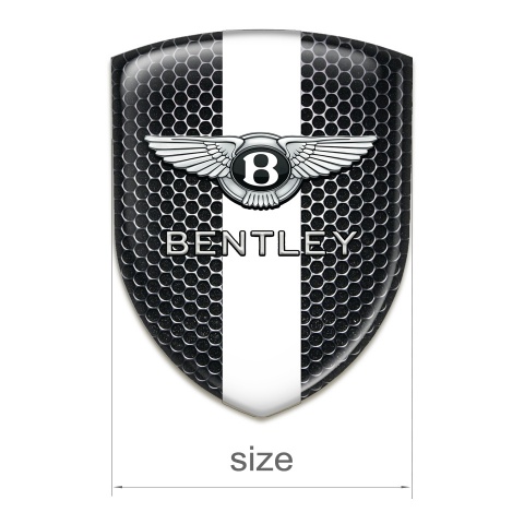 Bentley Self Adhesive Car logo Emblem Perforated Steel with White band Edition 