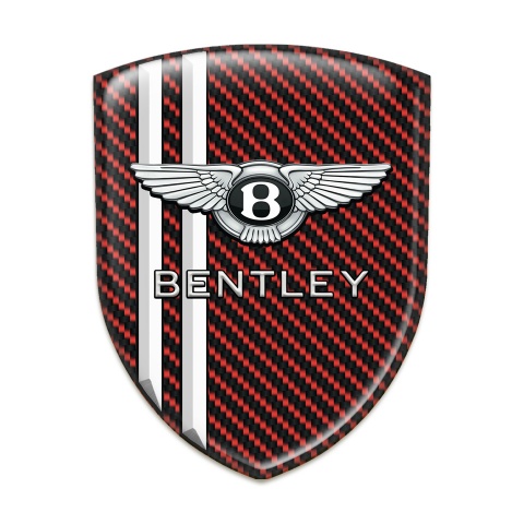 Bentley Silicone Car Decal Badge Red carbon with White Lines Edition 