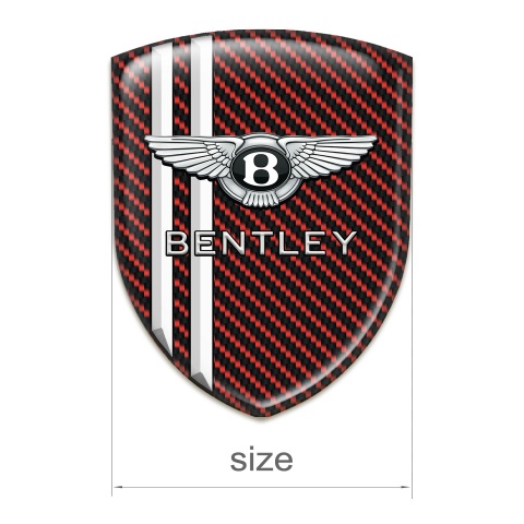 Bentley Silicone Car Decal Badge Red carbon with White Lines Edition 