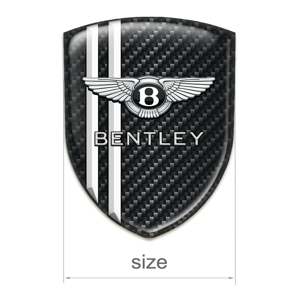Bentley Silicone Badge Dark carbon White Lines Edition | Domed Emblems ...
