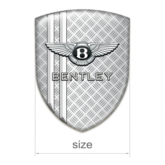 Bentley Emblem Badge Logo Mesh Effect White Stripes Edition | Domed ...