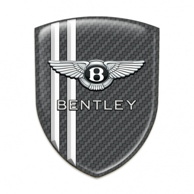 Bentley Logo Emblem Stylish Carbon with White Lines Version 