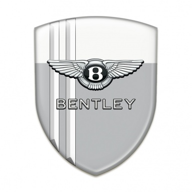 Bentley Self Adhesive Emblem Logo Grey White with White Lines Version 