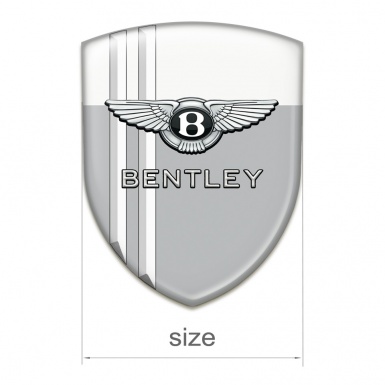 Bentley Self Adhesive Emblem Logo Grey White with White Lines Version 