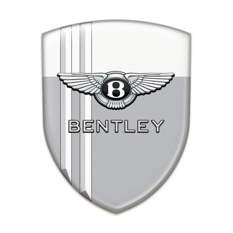 Bentley Self Adhesive Emblem Logo Grey White with White Lines Version 