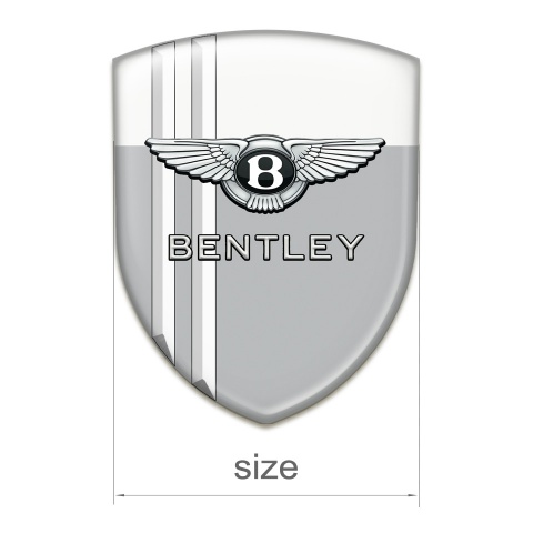 Bentley Self Adhesive Emblem Logo Grey White with White Lines Version 