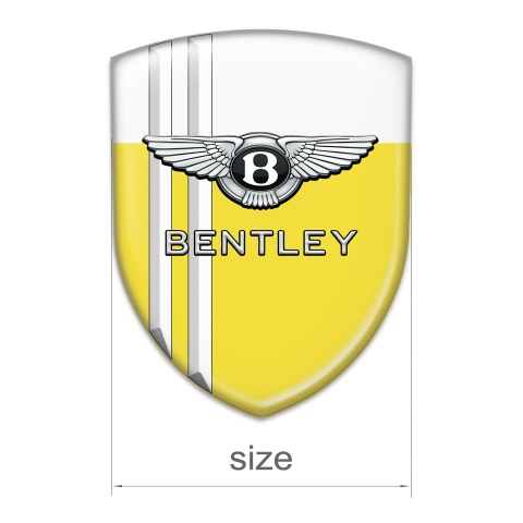 Bentley Domed Emblem Yellow White with White Lines Version 