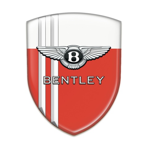 Bentley Resin Sticker Red White with White Lines Version 