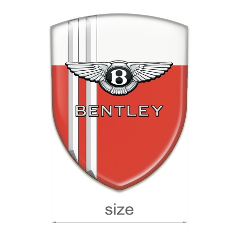 Bentley Resin Sticker Red White with White Lines Version 