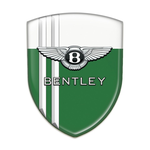 Bentley 3D Gel Emblem Green White With White Lines Version 