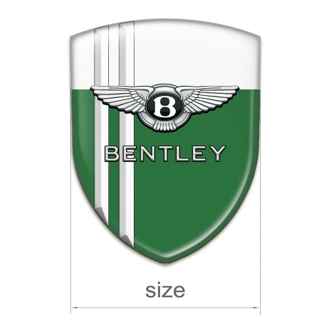 Bentley 3D Gel Emblem Green White With White Lines Version 