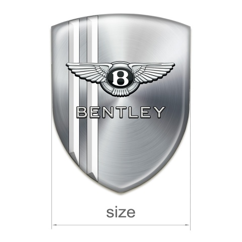 Bentley Self Adhesive Car logo Emblem Silover with White Stripes Version 