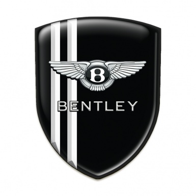 Bentley Car Interior Badge Black with White Stripes Version 