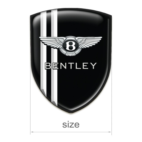 Bentley Car Interior Badge Black with White Stripes Version 