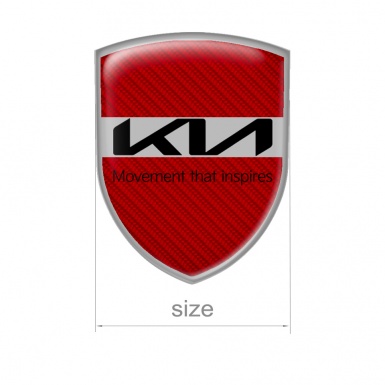 Kia Domed Emblem Red Carbon New Style Logo