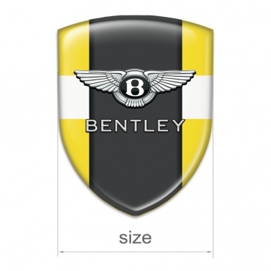 Bentley Resin Sticker Yellow White Base Classic Logo 
