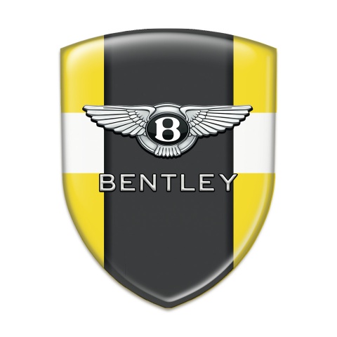 Bentley Resin Sticker Yellow White Base Classic Logo 