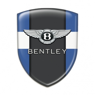 Bentley 3D Gel Emblem Blue White Base Classic Logo 