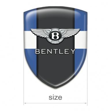 Bentley 3D Gel Emblem Blue White Base Classic Logo 
