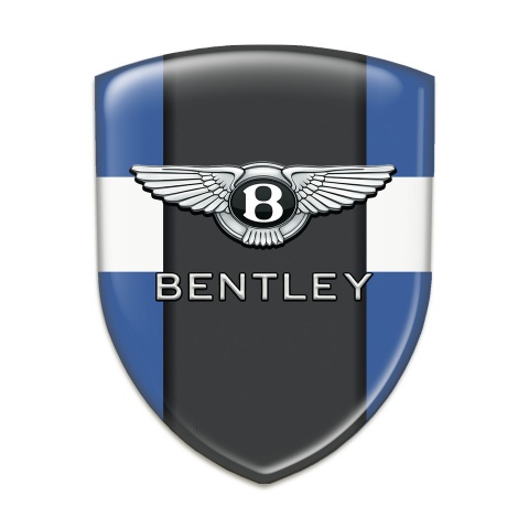 Bentley 3D Gel Emblem Blue White Base Classic Logo 