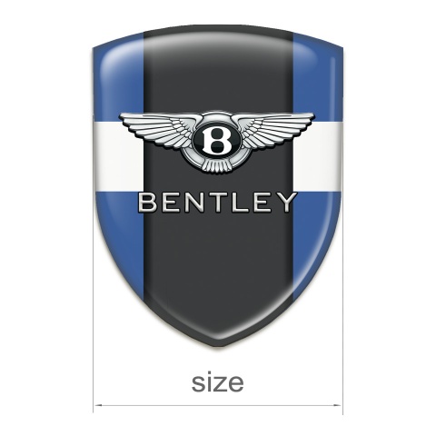 Bentley 3D Gel Emblem Blue White Base Classic Logo 