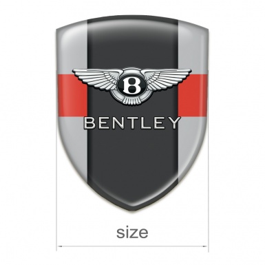 Bentley Self Adhesive Car logo Emblem Gray with Red Band decoration 