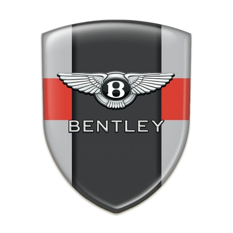 Bentley Self Adhesive Car logo Emblem Gray with Red Band decoration 