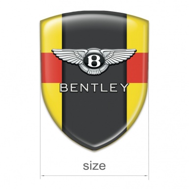 Bentley Silicone Car Decal Badge Yellow with Red band Decoration 
