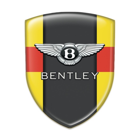 Bentley Silicone Car Decal Badge Yellow with Red band Decoration 