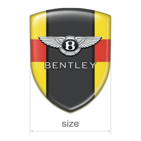 Bentley Silicone Car Decal Badge Yellow with Red band Decoration 