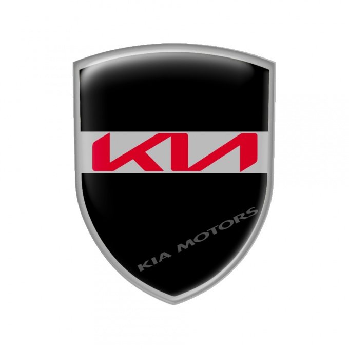 Kia Motors Domed Emblem Black New Style Logo, Domed Emblems, Stickers