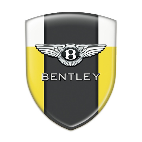 Bentley Emblem Badge Logo Yellow White Style Classic Logo 