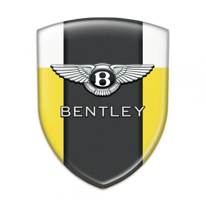 Bentley Emblem Badge Logo Yellow White Style Classic Logo 