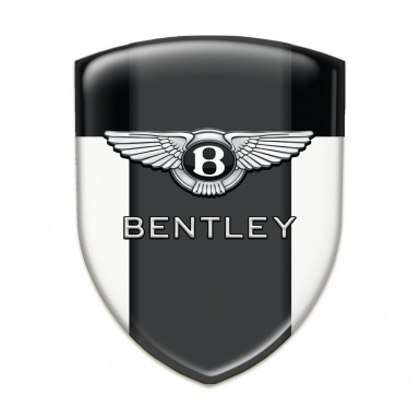 Bentley 3D Gel Emblem White Black Base Classic Logo 