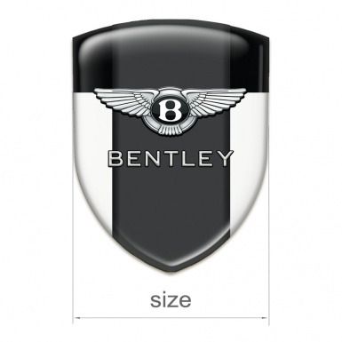 Bentley 3D Gel Emblem White Black Base Classic Logo 