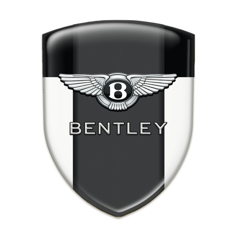 Bentley 3D Gel Emblem White Black Base Classic Logo 