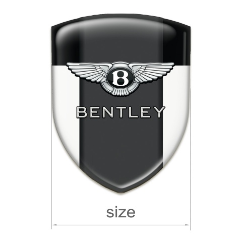 Bentley 3D Gel Emblem White Black Base Classic Logo 